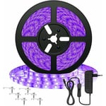 5M UV LED-remsa, svart ljus LED-remsa, 12V 2835 LED-remsa lila ljus, 300 lysdioder ultraviolett atmosfärbelysning för Halloween, jul, DJ-fest