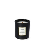 HOMLA Nova - Bougie parfumée décorative au parfum unique - Composition parfumée minimaliste - Bougie en cire dans un récipient en verre - Parfum bois de santal noir rose