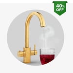 Brushed Gold 3-in-1 Instant Boiling Water Tap. Tap, Boiler, Filter & Fittings