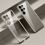 SULADA för Samsung Galaxy S24 Ultra-fodral Ultratunnt elektropläterat genomskinligt telefonskal - titaniumgrå