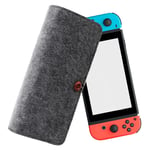 Ztowoto Carry Case Compatible with Switch,Felt Portable Protective Bag for Switch,Portable Travel Bag with 5 Game Card Slots(Nintendo Switch, Dark gray)