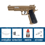 Swiss Arms P1911 Match 4,5mm CO2 Tan KIT