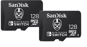 Lot de 2 SanDisk 128Go Fortnite microSDXC Carte pour Nintendo Switch, Carte mémoire sous licence Nintendo