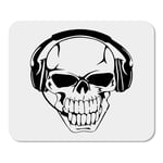 Mousepad Computer Notepad Office Skull Headset Gamer Silhouette Home School Game Player Computer Worker Inch
