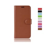 cookaR Case for ZTE Blade A5 2020, Durable Vintage Premium PU Leather Flip Magnetic Folio Wallet Cover Case for ZTE Blade A5 2020 with Kickstand and Card Slots, Brown
