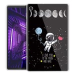 Yoedge Case Compatible for Lenovo Tab M10 FHD Plus-Cover Silicone Soft Clear with Design Print Cute Pattern Antiurto Shockproof Back Protective Tablet Cases for Lenovo Tab M10 FHD Plus, Moon