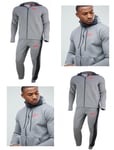 Nike Air Mens Tracksuit Set Zip Hoodie Cuffed Joggers Hoody & Bottoms Grey