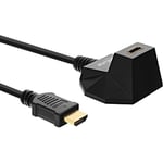 InLine 17532s Rallonge HDMI avec Pied et High Speed avec Ethernet 4 K2 k mâle vers Femelle 2 m Noir/Or