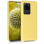 kwmobile TPU Silicone Case Compatible with Samsung Galaxy S20 Ultra - Case Slim Phone Cover with Soft Finish - Yellow Matte