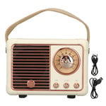 (White) Retro BT Speaker Vintage Decor Small Portable Wireless Speaker