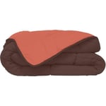 TOISON D'OR Microfiber Quilt 400g / M² Calgary Chocolate & Coral 140x200cm