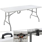 AREBOS Table Pliable de Camping | Pliante Plastique Robuste | Blanche Table de Jardin terrasse | Buffet intérieur extérieur | Blanc