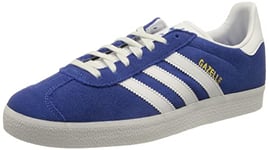 adidas Men's Gazelle Sneaker, Blue/FTWR White/Gold met. Dark, 8.5 UK