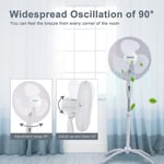ExtraStar 16" Oscillating Pedestal / Stand Fan Portable White