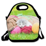 Sleeping Dog Cat Personalized Insulated Neoprene Lunch Bag Handbag Lunch Box Food Box Gourmet Portable Lunch Bag Insulation Bag