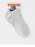 Nike Everyday Essential Ankle Socks - Grey, Grey, Size 5-8=M, Women