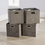 Cube Pack of Four Canvas Fabric 33x37cm Large Storage Insert Boxes