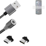 Data charging cable for Cubot Pocket 3 with USB type C and Micro-USB adapter