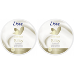 2 x 300ml Dove Silky Body Cream Tub Pampering Body Cream All Skin Types