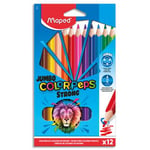 Colorpeps Boîte de 12 crayons couleur Maped Jumbo COLORPEPS STRONG GREEN