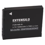 EXTENSILO Batterie compatible avec Canon PowerShot D10, S90, SD770is, S95, S120, D20 appareil photo, reflex numérique (1000mAh, 3,7V, Li-ion)