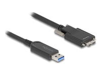 Delock - Usb-Kabel - Usb Typ A (Hane) Till Micro-Usb Typ B (Hane) Skruvbar - Usb 2.0 - 900 Ma - 5 M - Upp Till 10 Gbps Dataöverföringshastighet, Active Optical Cable (Aoc) - Svart