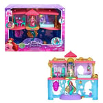 Disney Princess Ariel's Land & Sea Castle, Includes Ariel Doll with Red Hair and Colour-Changing Mermaid Fin, Flounder Pet, Pool, 10 Doll Accessories, Toys for Ages 3 and Up, One Playset, HLW95