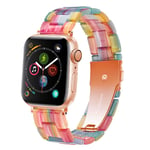 Light Compatible with Apple Watch Straps 38mm 40mm 41mm,Resin Replacement Strap for Apple Watch Series 7 6 SE 5 4 3 2 1(Rainbow,38mm/40mm/41mm)