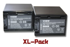 Lot de 2 batteries vhbw 2200mAh pour caméscope appareil photo Sony DCR-SR58E DCR-SR68E DCR-SR78E DCR-SR88E HDR-XR155E DCR-SX41E DCR-DVD115E DCR-SX33E