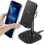 INIU Wireless Charger Phone Stand, 15W Fast Charge Adjustable Phone Desk Holder 