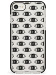 Starry Eyed (Black/Clear) Black Impact Impact Phone Case for iPhone 7 Plus, for iPhone 8 Plus | Protective Dual Layer Bumper TPU Silikon Cover Pattern Printed | Eyes Funky Psychedelic Quirky Creepy