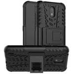 Boleyi Case for Nokia 1.3, [Heavy Duty] [Slim Hard Case] [Shockproof] Rugged Tough Dual Layer Armor Case With stand function -Black