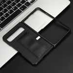 Google Pixel Fold Mobilskal Korthållare Litchi - Svart