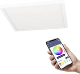 EGLO connect.z Smart Home LED ceiling light Rovito-Z, 12 inches, lighting with app and voice control Alexa, white tunable lights (warm - cool white), RGB backlight, dimmable, white