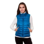 SKYROPNG Women'S Lightweight Padded Vest,Packable High Collar Puffer Zipper Blue Waistcoat,Body Warmers Water Repellent Slim Sleeveless Jackets,Casual Tops - For Winter Travelling,M