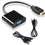1080P HDMI vers VGA Convertisseur Audio Adaptateur USB Power Câble vidéo PC TV