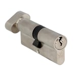 Amig - Cylindre de sécurité à bouton - serrure pour portes - barillet de haute sécurité - Inclut 3 clés - Came longue - Argenté - Mesures : 70 (35-35 mm)