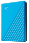 My Passport (2019) USB 3.0 Portable Hard Drive, 4TB Blue - WDBPKJ0040BBL-WESN