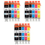 15 Ink Cartridges (5 Set) for Canon PIXMA TS6150, TS6250, TS705, TS8251, TS9551c