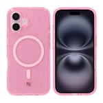 iPhone 16 Rvelon Mobilskal TPU med MagSafe - Glitter Rosa Rosa