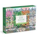 Galison 9780735373105 Michael Storrings Dog Park in Four Seasons Wooden Jigsaw Puzzle, Multicoloured, 250 Pieces