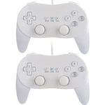 2 x Classic Controller Pro Manette de jeu pour Nintendo Wii - Blanc