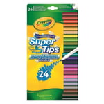 Crayola Supertips Washable Markers - Pack of 24 Multicoloured Felt Tips Pens