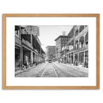 Vintage Photo St Charles Street 1900 New Orleans Artwork Framed Wall Art Print 9X7 Inch