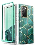 i-Blason Cosmo Series Case Designed for Galaxy Note 20 5G 6.7 inch (2020 Release), Bumper Marble Design Without Built-in Screen Protector (Jade)