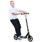 Foldable Kids Toddler Scooter with Adjustable Height, Brake, Big Wheels - Black