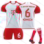 23/24 Nya säsongen Hemma FC Bayern München KIMMICH Nr. 6 Barn Jersey Pack Child-16