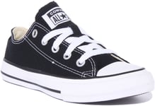 Converse Asox Core Kid Lace Up Low Top Canvas Trainers In Black UK Size 10 - 2.5
