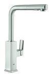 GROHE Tallinn | Kitchen tap Single-Lever Sink Mixer 3/8" | high L-spout with Pull-Out Comfort Shower Head and 2 Spray Options | 360° Swivel Range | Stainless Steel | 30420DC0