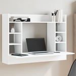 Väggmonterat skrivbord vit 105x48x75 cm konstruerat trä